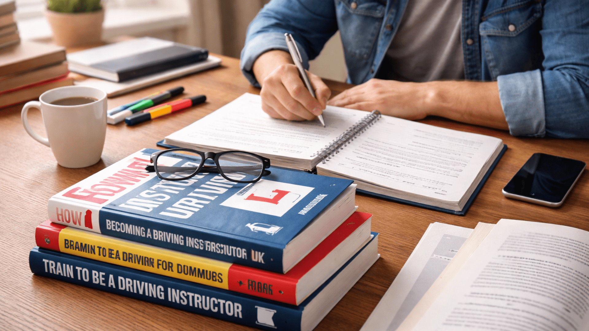driving instructor studying on how to become an approved driving instructor