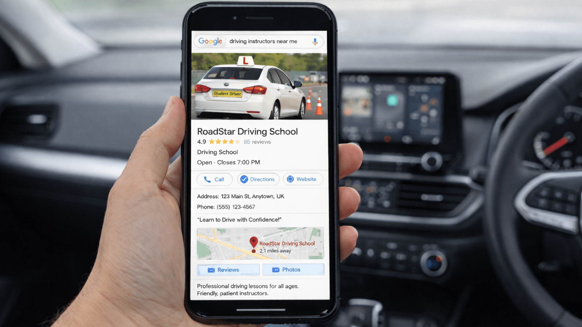driving instructors google business profile being viewed