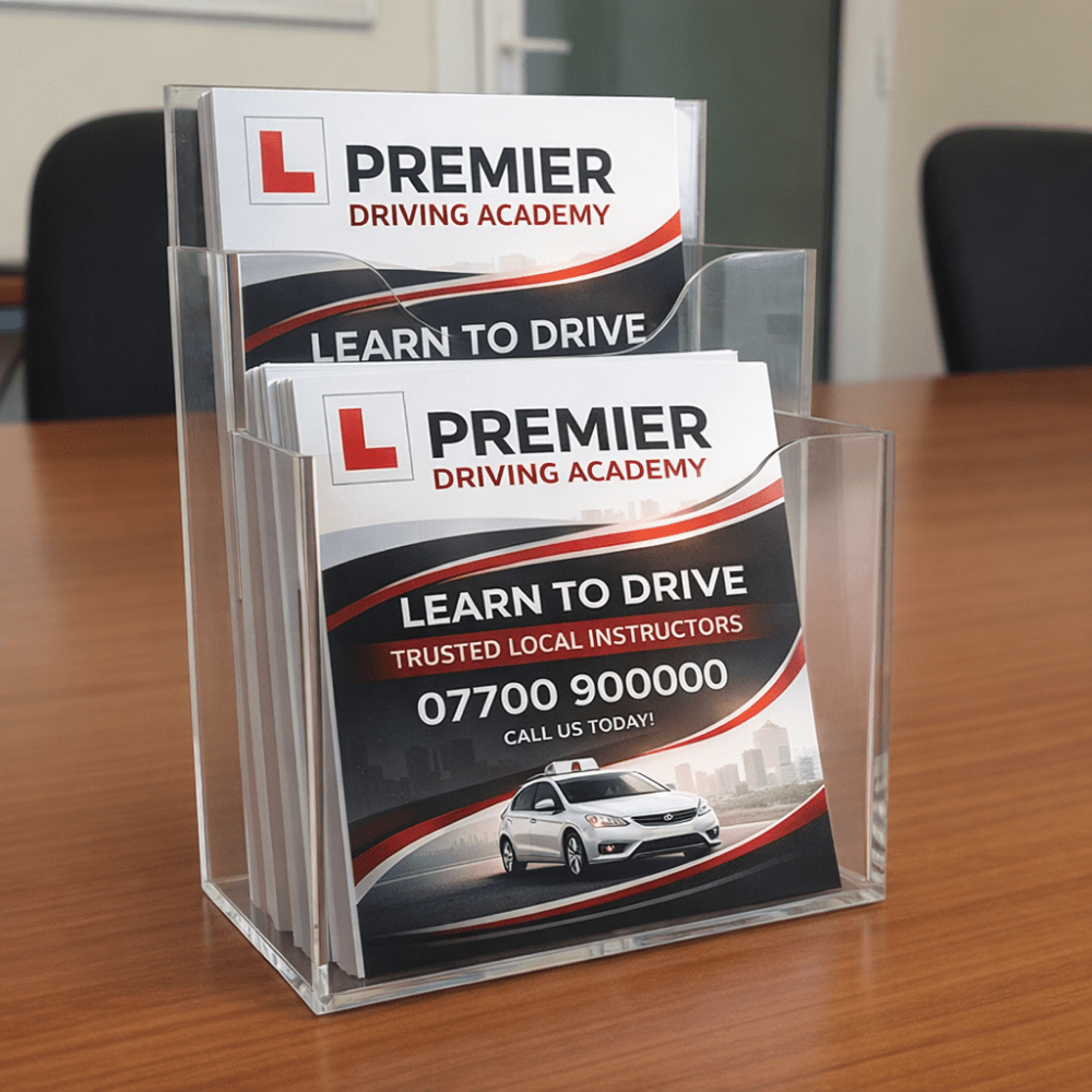 driving instructor branded promotional flyers